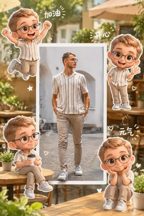 Me and my chibis example 2: the result (Café · Daily · Chinese)