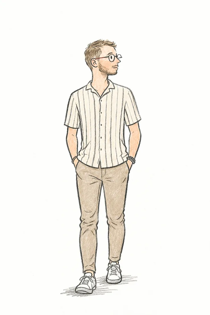 City doodle example 1: the result (Plain white · One red accent · Pencil)