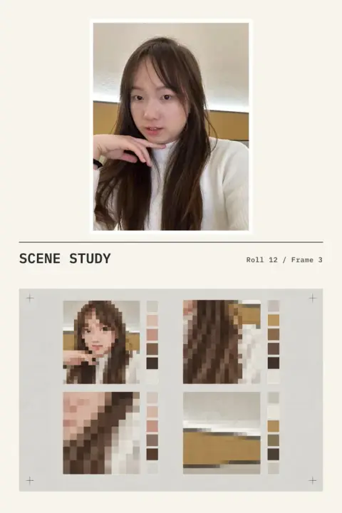 Color index example 3: the result (Light grey · Medium · SCENE STUDY / Roll 12 / Frame 3)