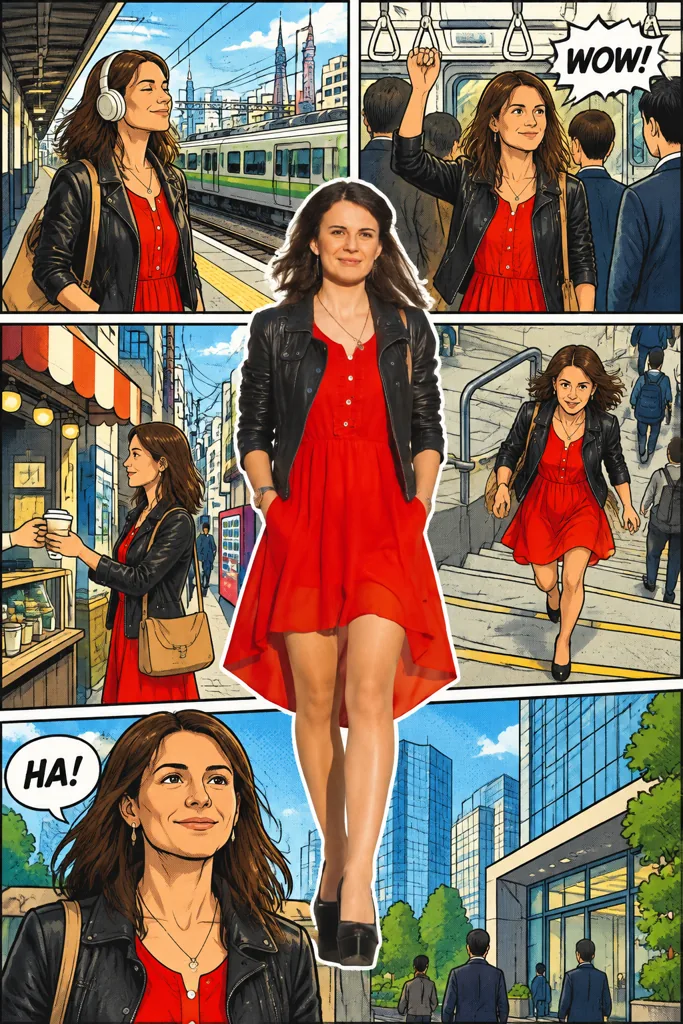 My comic day example 1: the result (Tokyo · Color comic · Commute)