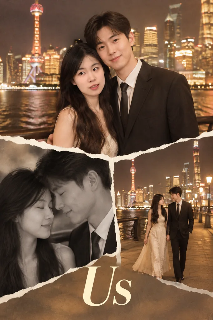 Our movie poster example 1: the result (The Bund · Suit and gown · Us · Warm gold)