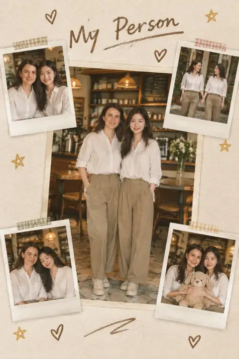 Couple scrapbook example 2: the result (Everyday sweet · White and khaki · Café · My Person)