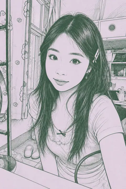 Lavender line sketch result