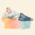 墨線色塊插畫示例 2：生成效果