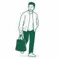 深藍貼紙插畫示例 3：生成效果