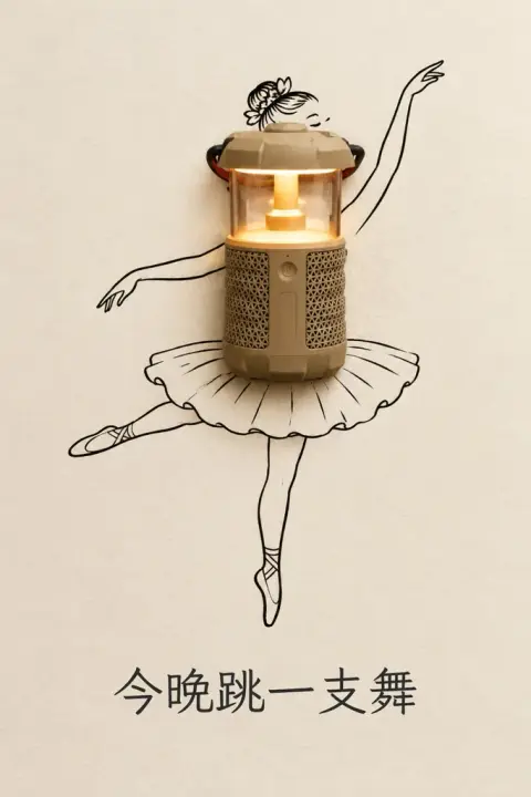 Object turned character example 3: the result (芭蕾舞者 · Ink pen · 今晚跳一支舞)