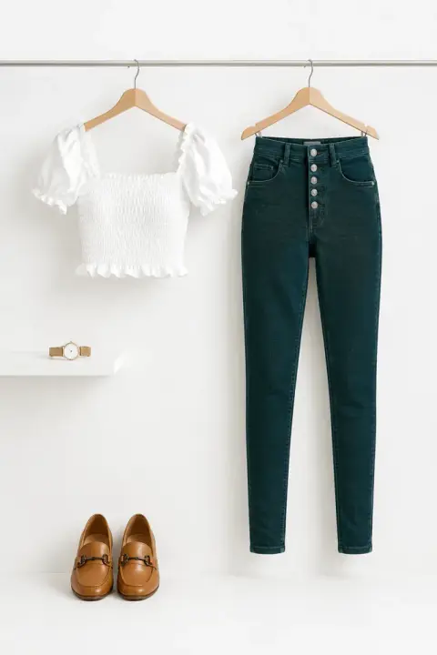 Outfit flat-lay example 2: the result (White · Hanging rail · Everything)