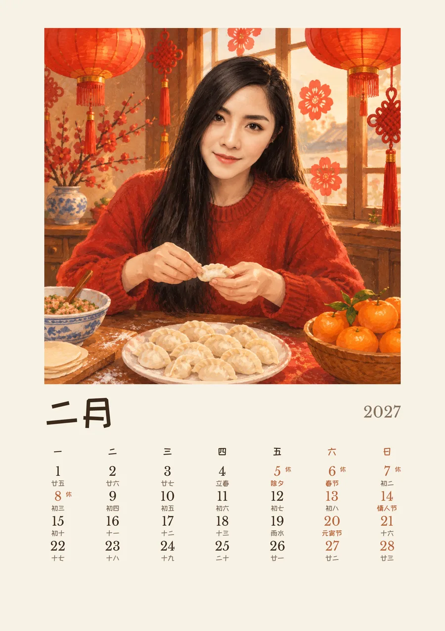 2 月