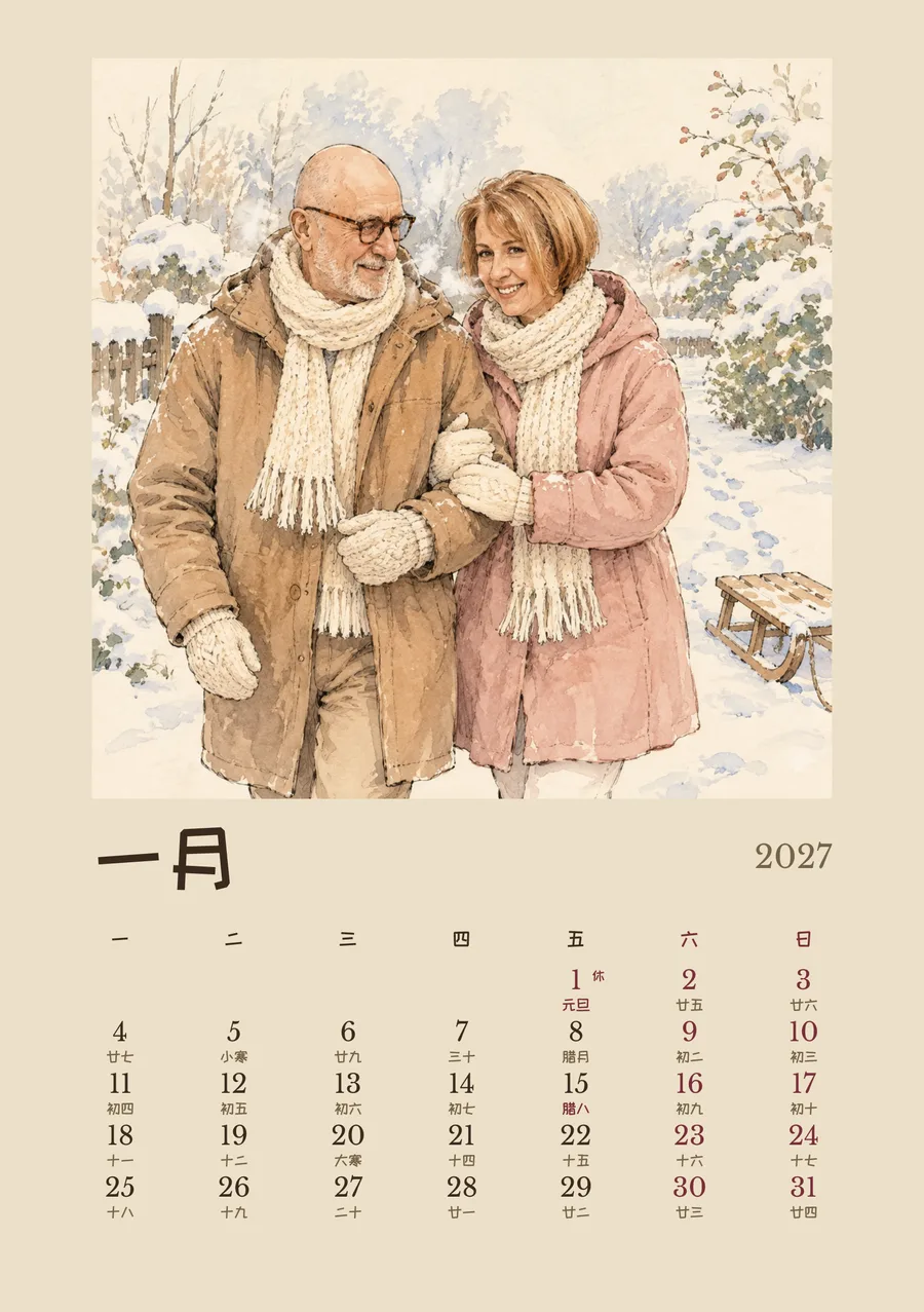 1 月