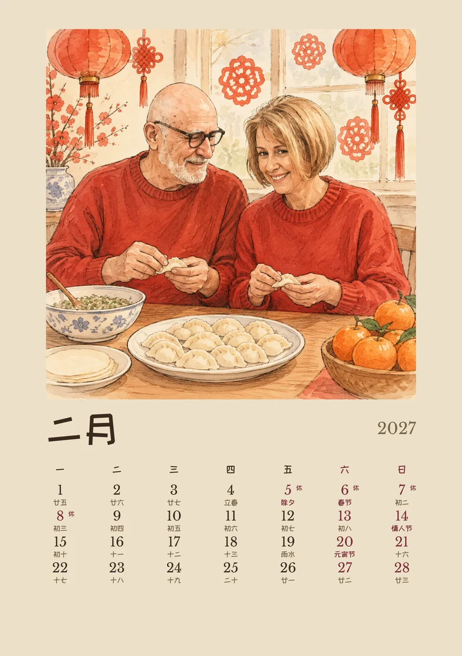 2 月