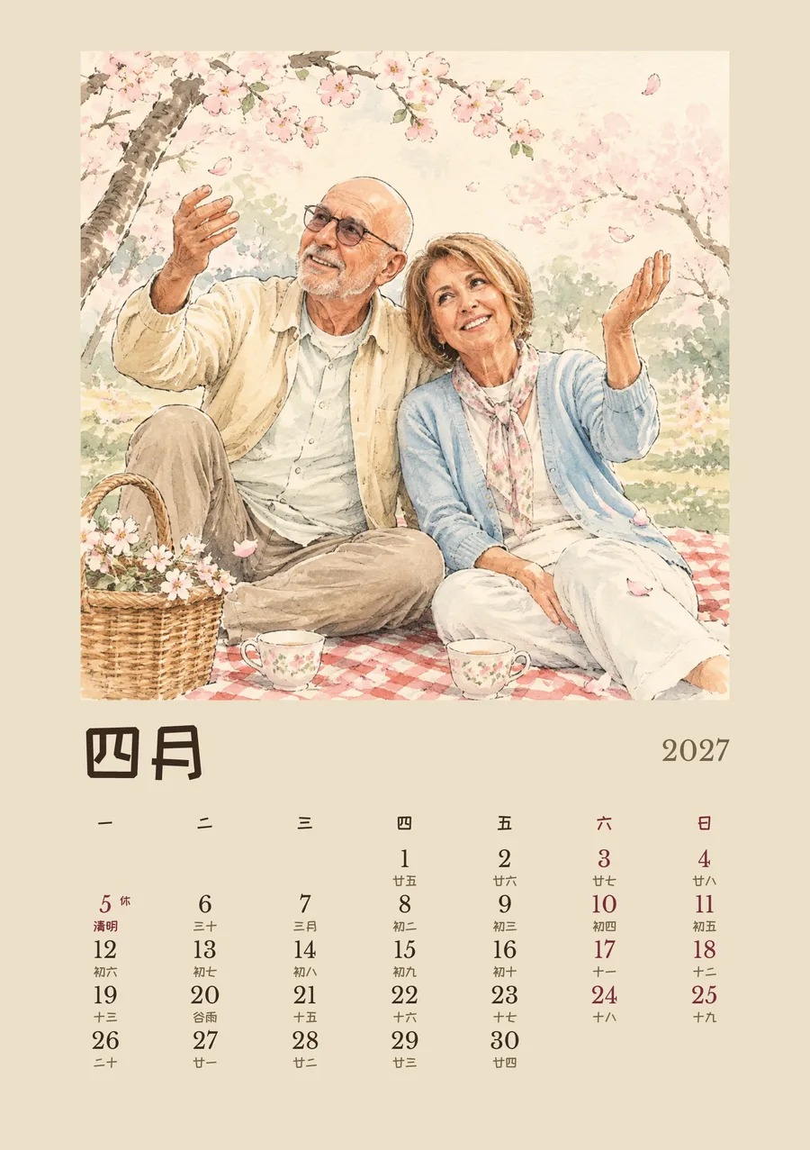 4 月
