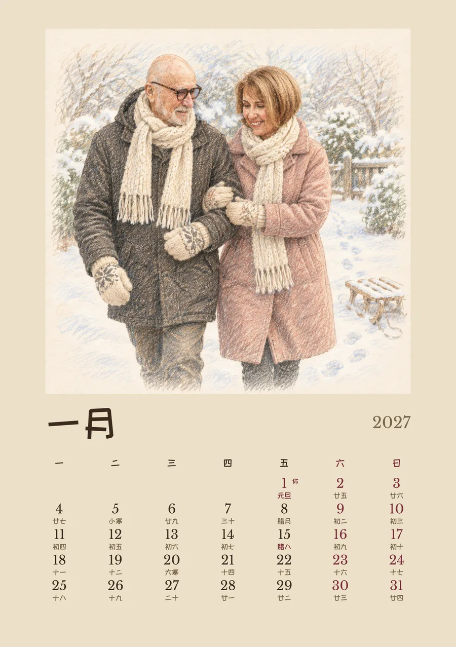1 月