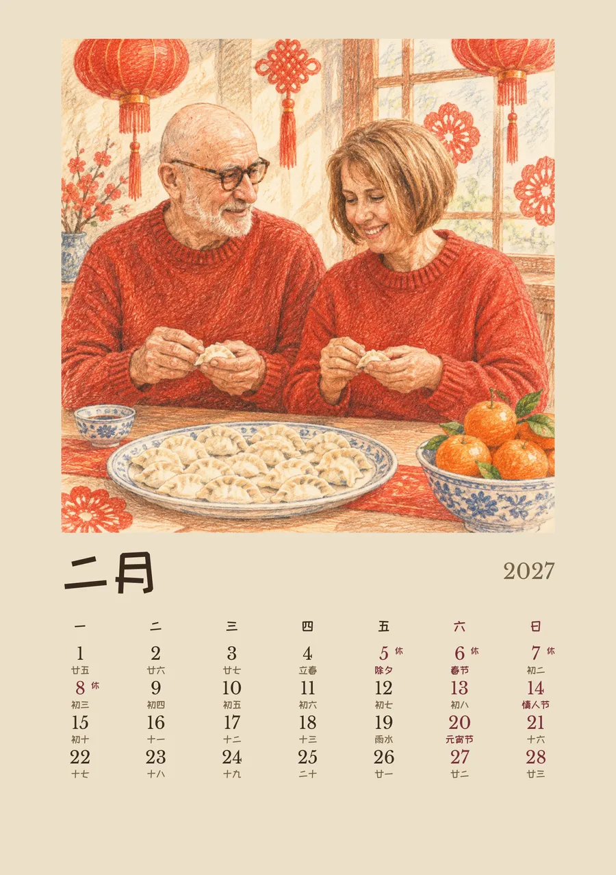2 月