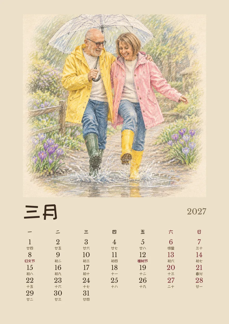 3 月