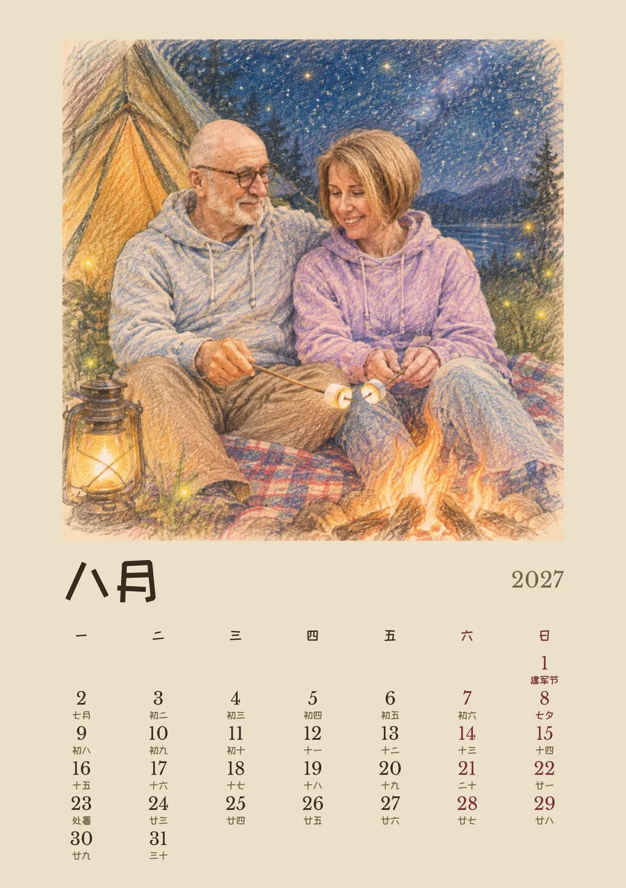 8 月