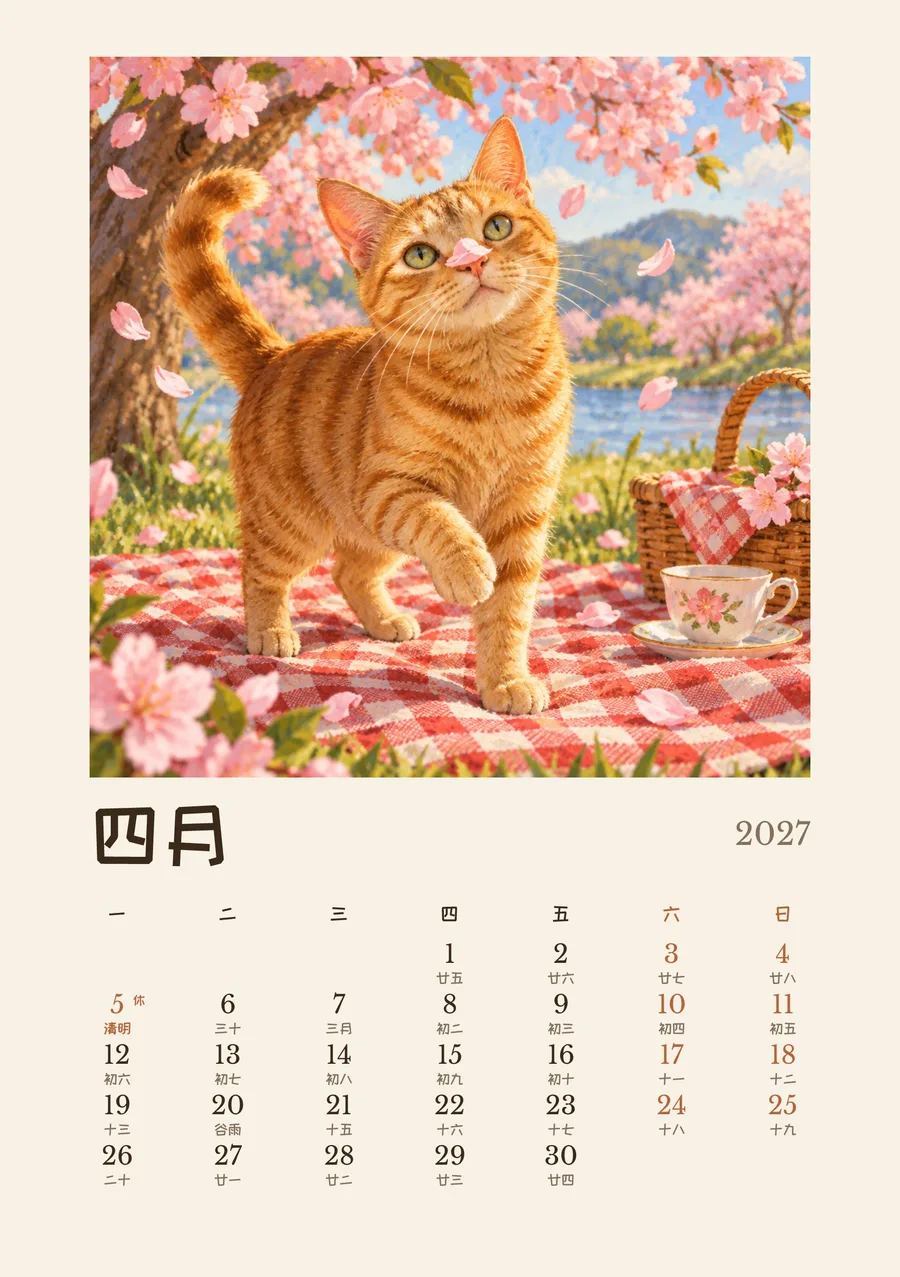 4 月