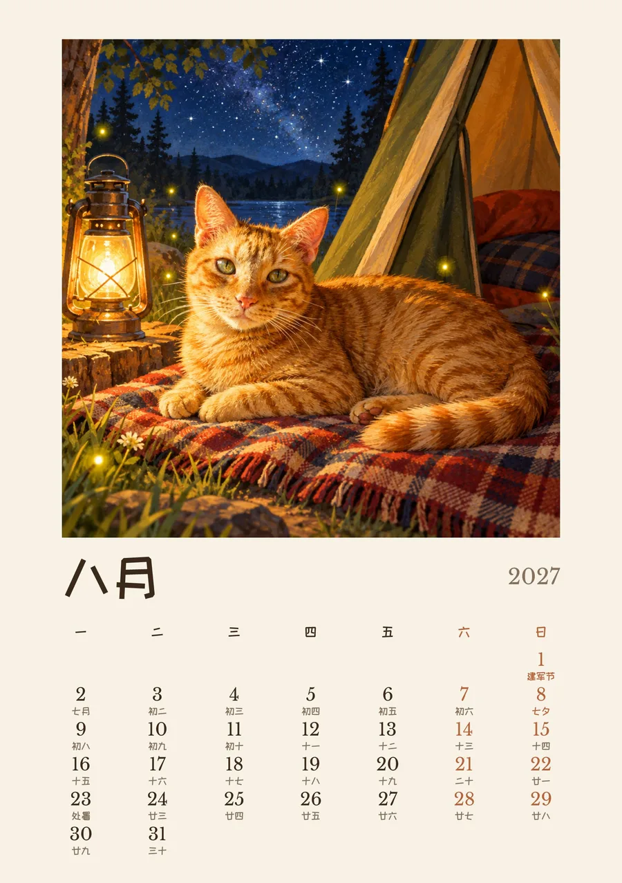 8 月