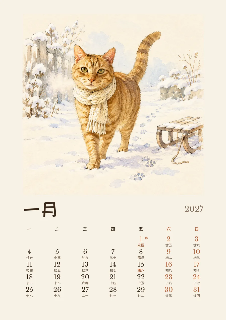 1 月