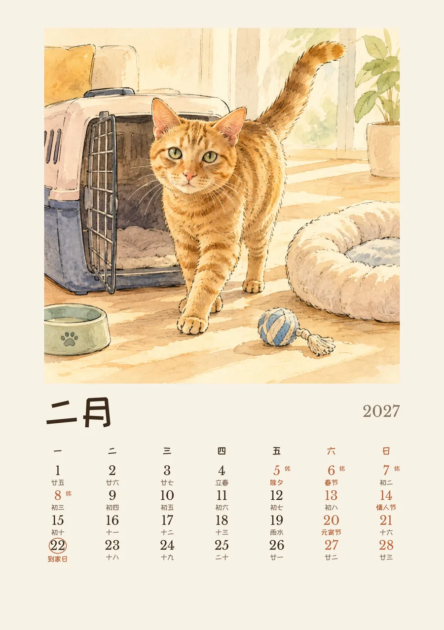 2 月
