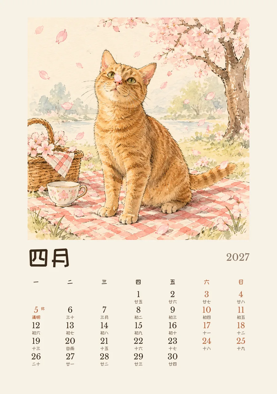 4 月