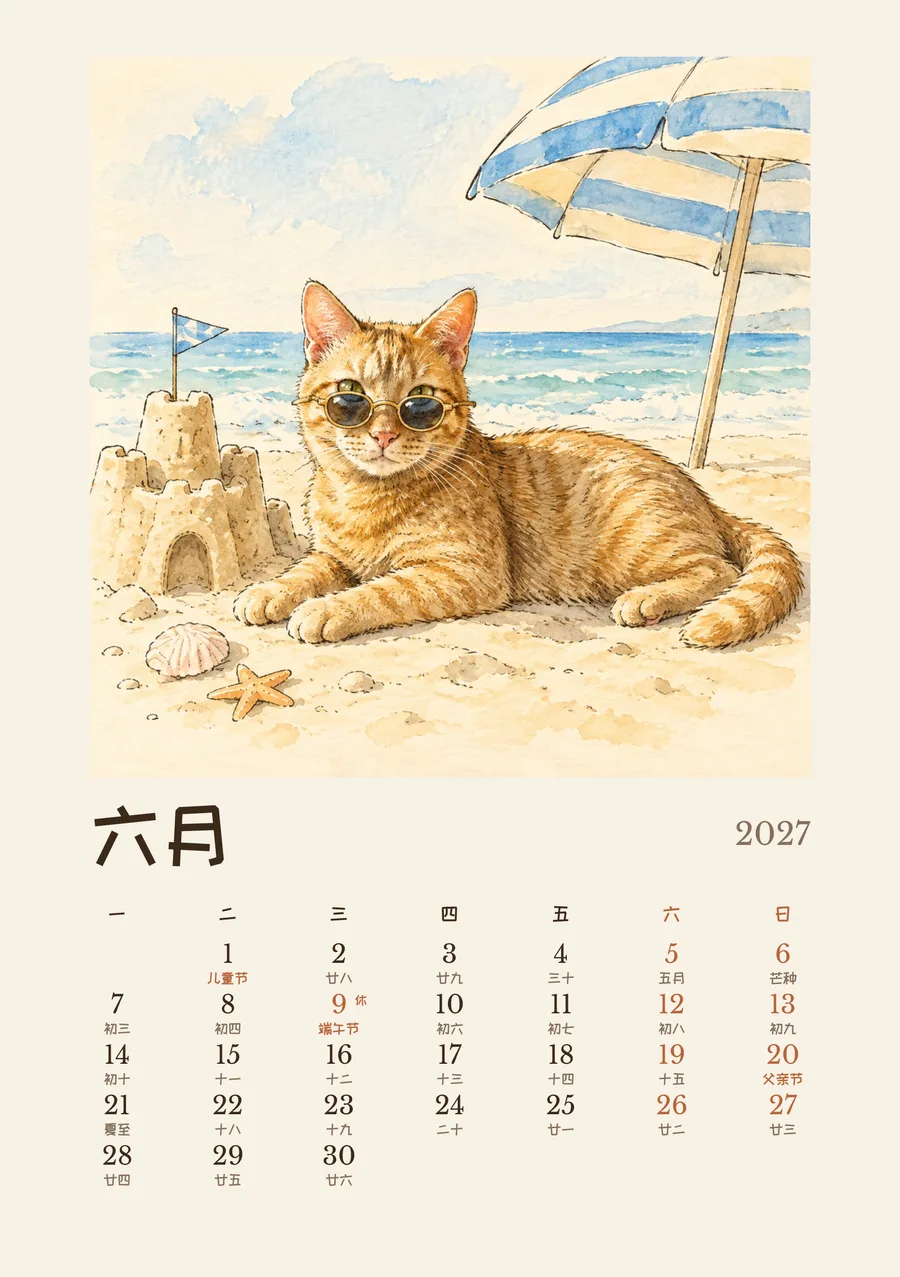 6 月