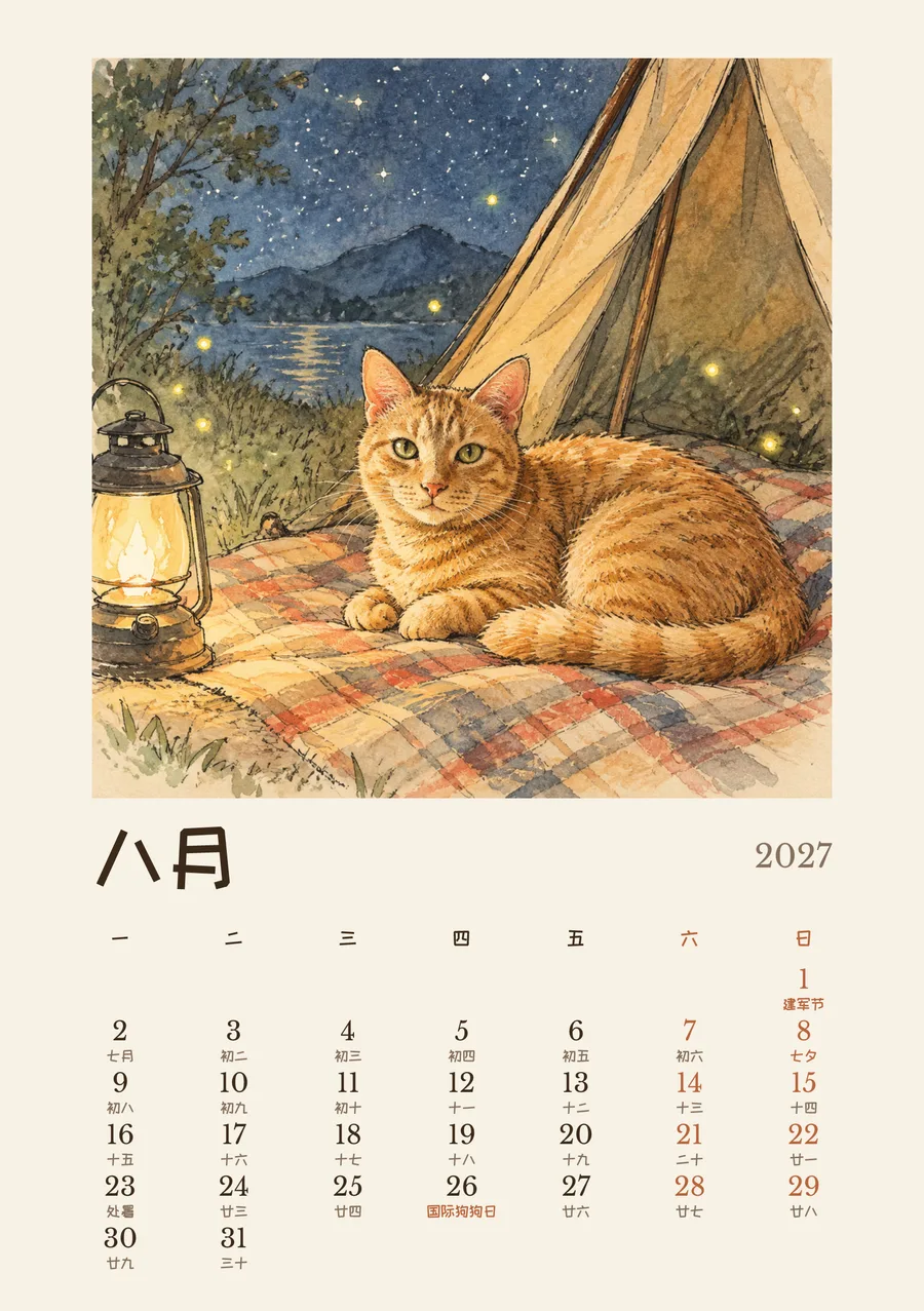 8 月