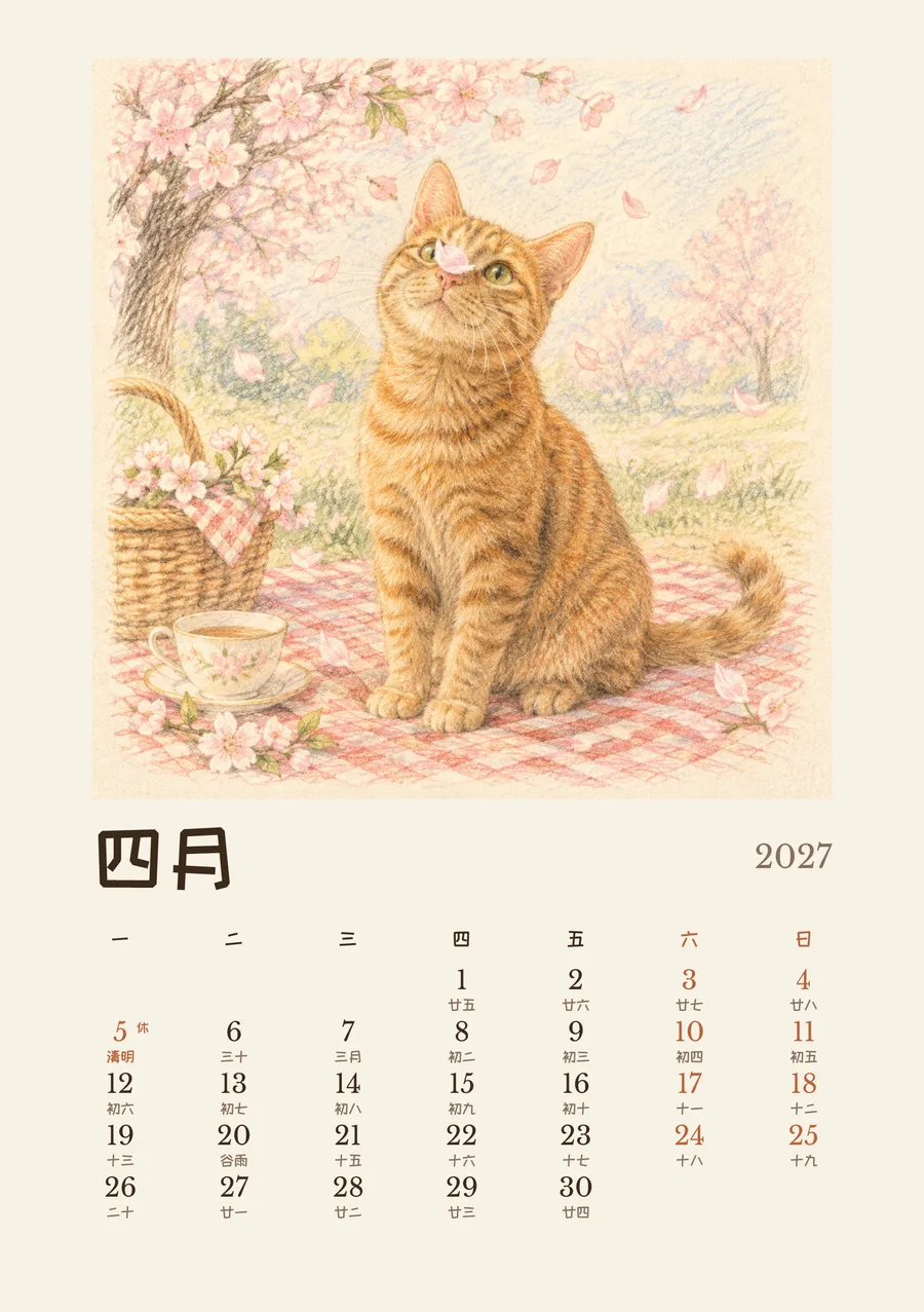 4 月