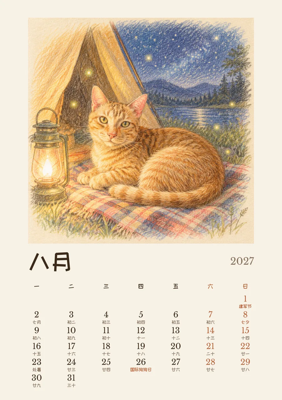8 月