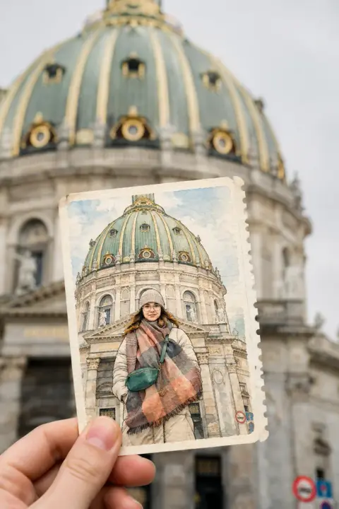 Hand-held picture card example 3: the result (Ticket · Watercolor)
