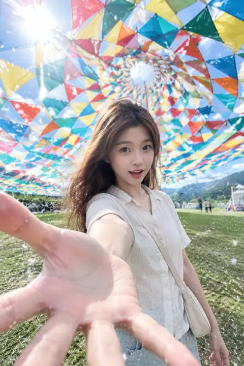 Reach-out selfie example 2: the result (Summer · Festival canopy)