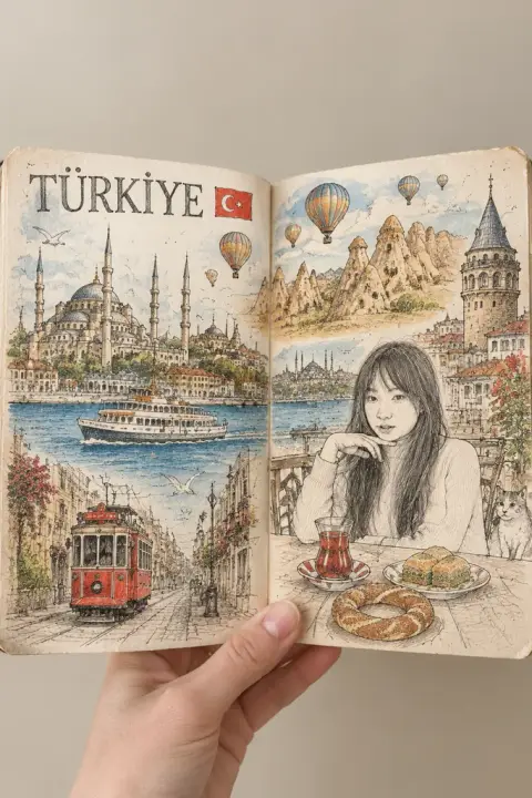 Travel sketchbook result