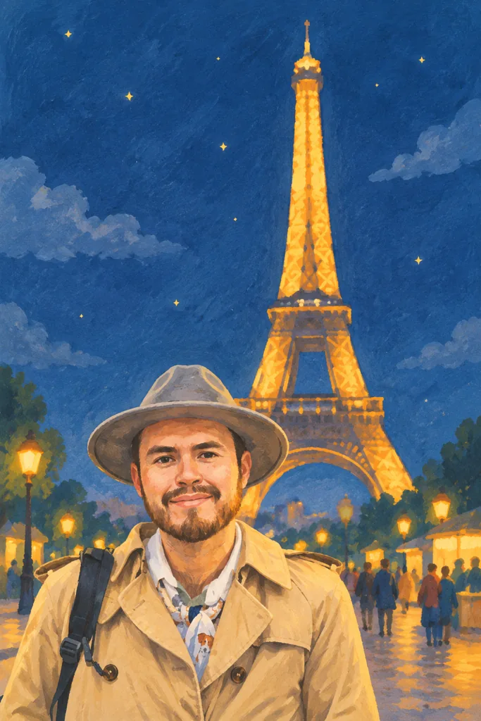 Travel sketchbook example 1: the result (Gouache · Night)